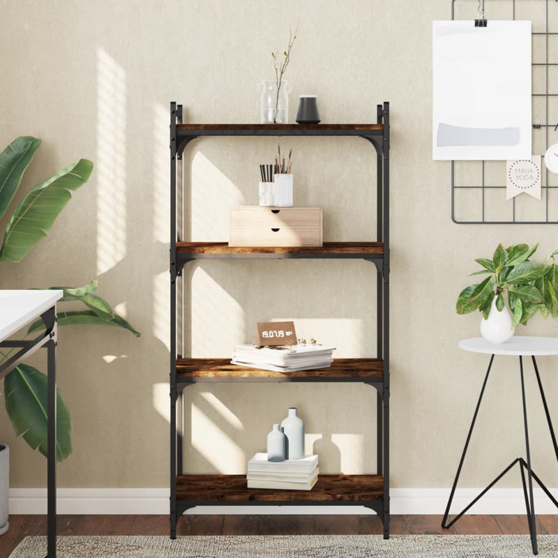 Tymarius Bookcase, Smoked Oak, (4 Shelves) 47" H x 24" W x 12" D