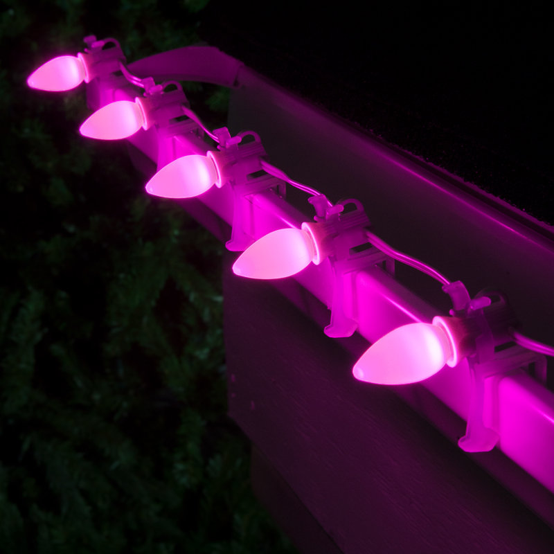  Wire Smooth C7 OptiCore LED String Lights, Red/Warm White, 50'