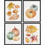 «Autumn Fall Thanksgiving Pumpkin Tree», reproduction de papier encadrée sur papier 4 pièces-97770536-97770539