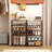 40.55 in. H 18-Pair 6-Tier Rustic Brown Metal Shoe Rack