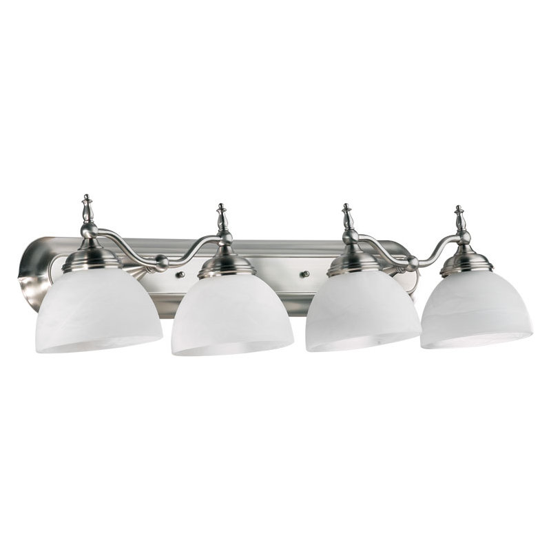 Éclairage pour meuble-lavabo 4 lumières Bernardston, Nickel classique