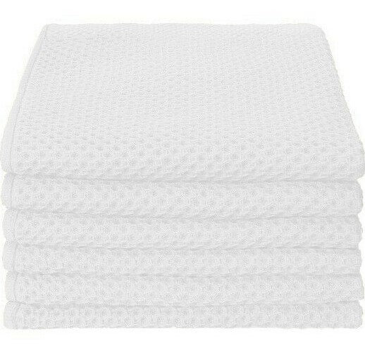 Cotton Waffle Tea Towel Kitchen Towel, Black