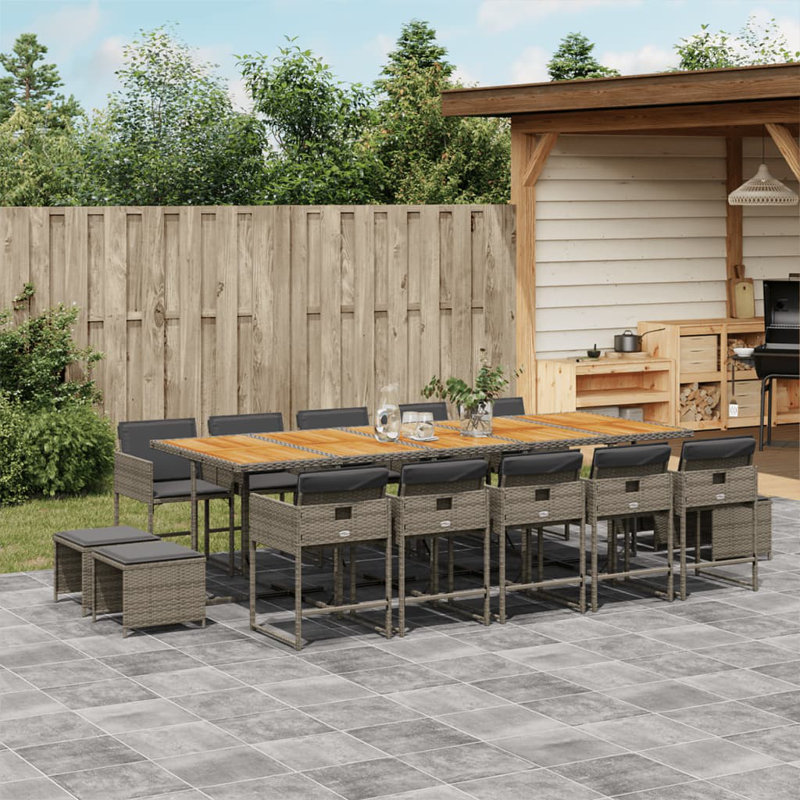  Garden Dining Set Grey