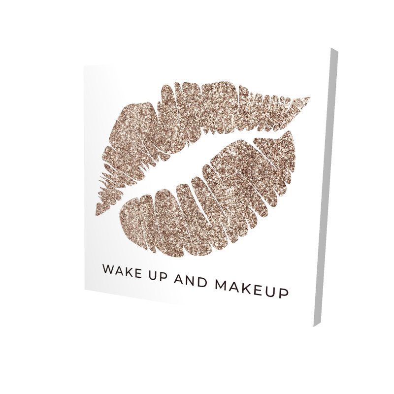 Wake Up and Makeup Retro Gold Canvas | Bedroom Home Decor