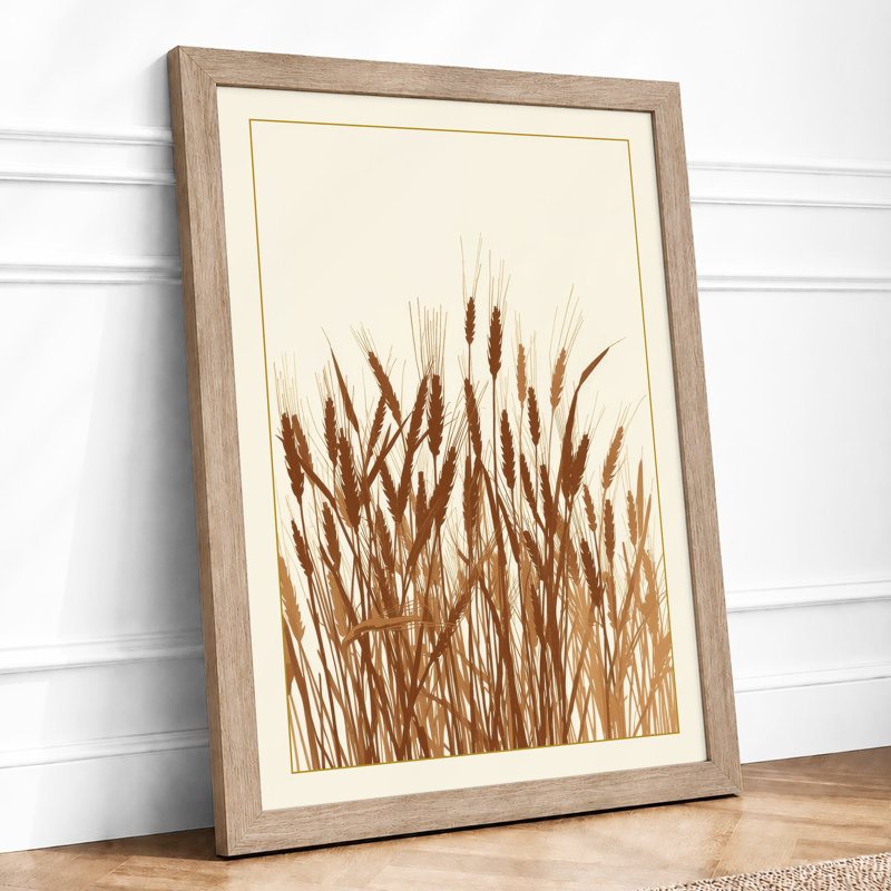 Autumn Grasses Botanical - Framed Print, A4 - 29.7 x 21.0 cm, Oak