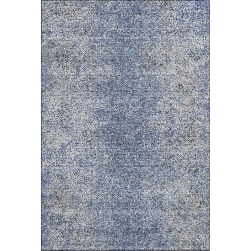 Premium Machine Washable Prisco Blue Rug, Rectangle 9' x 12'