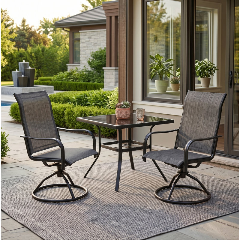  Ensemble 2 pièces de chaises de patio pivotantes à 360 ° 2 pièces