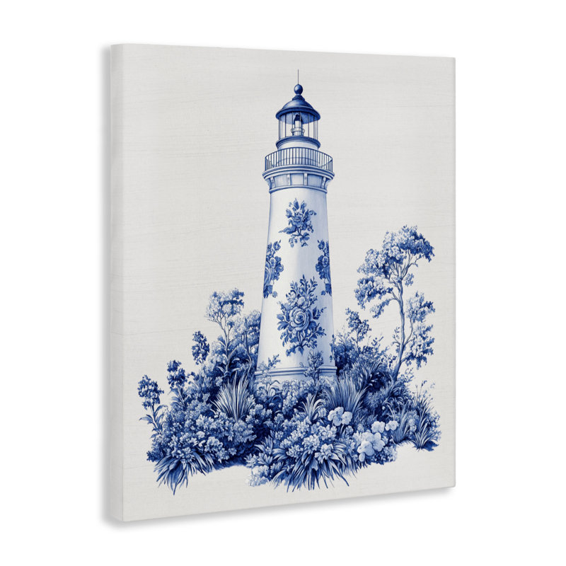Toile à motif de toile de phare, design par lettré et doublé, H 40 po x l 30 po