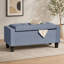Banc ottoman de rangement en tissu capitonné avec accoudoirs et pieds en bois-141969156