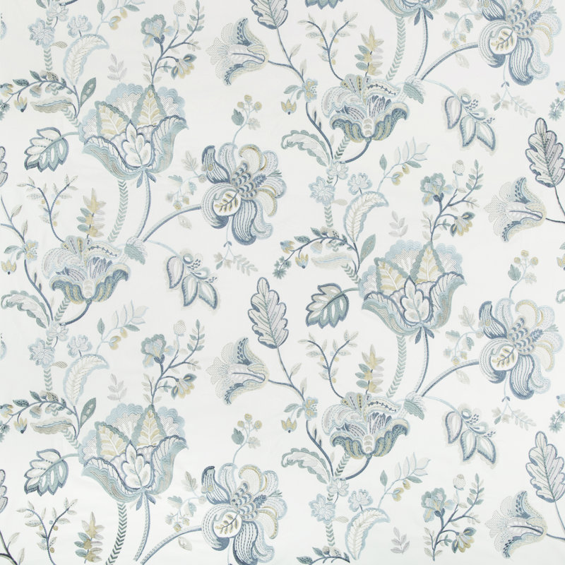 Westport Bradford Embroidery Fabric, Juniper/Lagoon