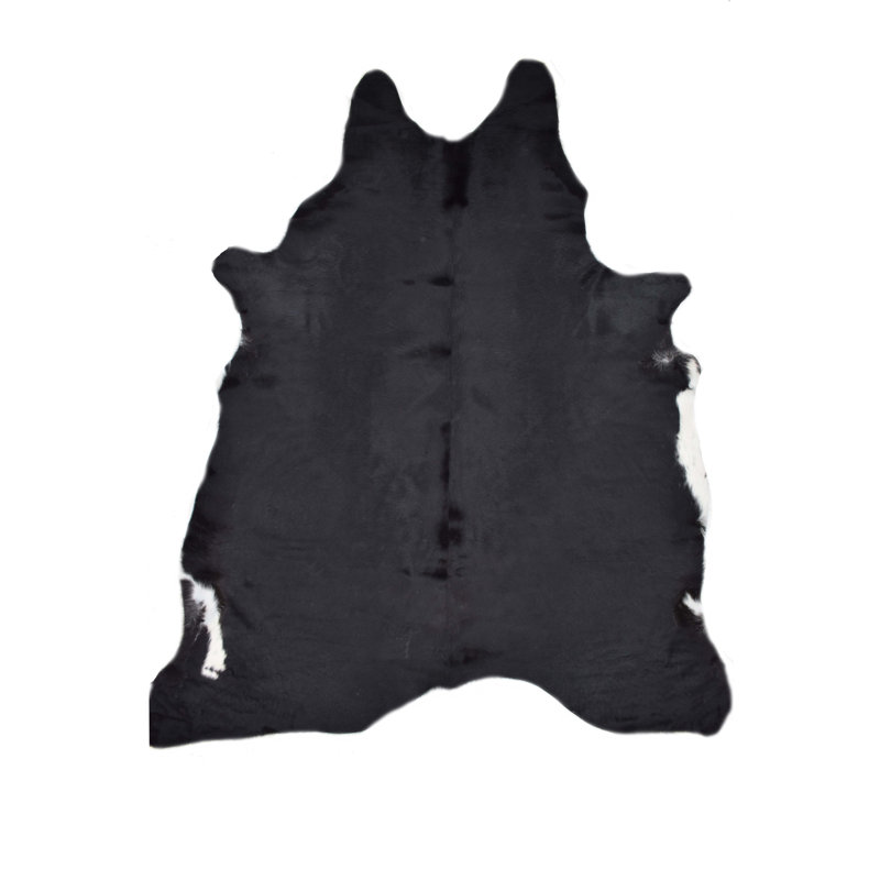 Natural Cowhide Area Rug in Black