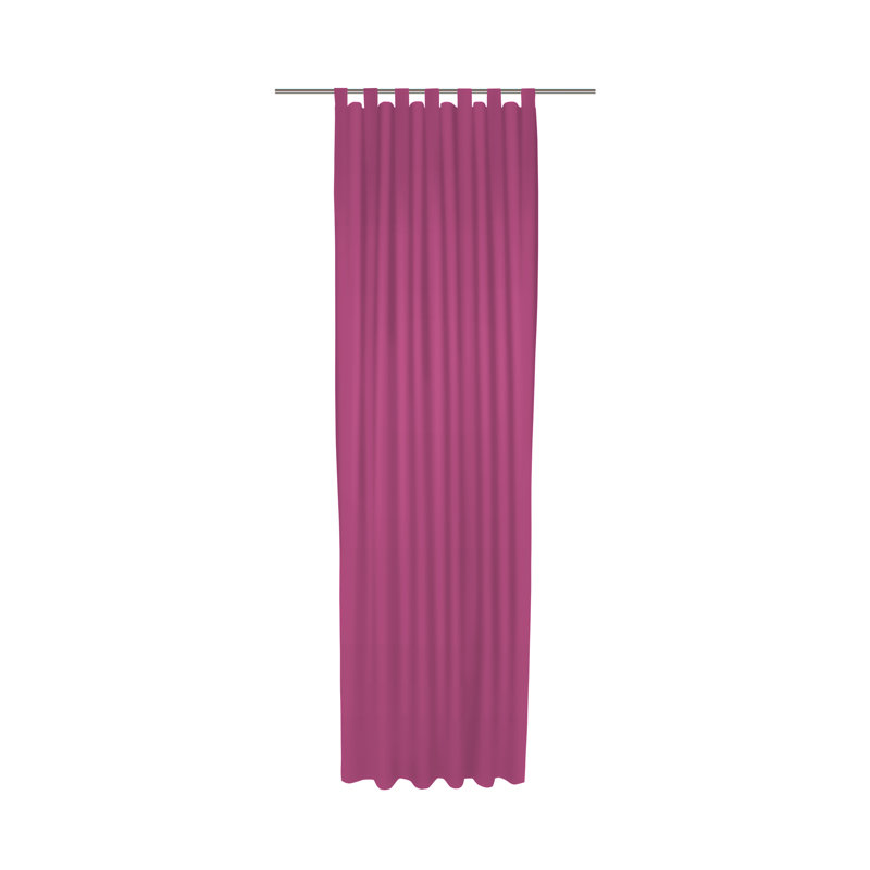 Polyester Blackout Tab Top Curtain Panel, 142cm Width x 345cm Drop, Dark pink