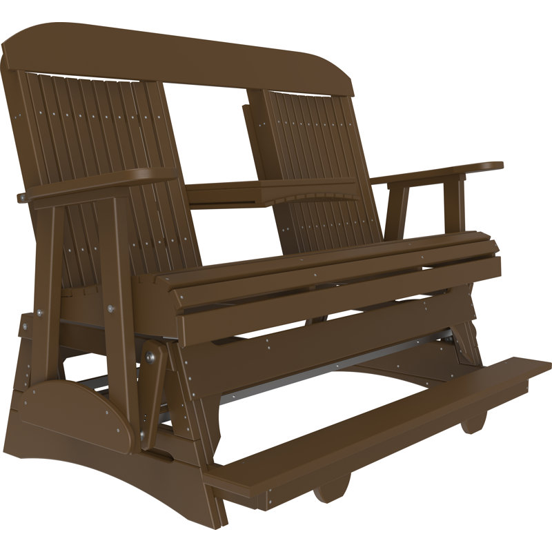 Banc d'extérieur coulissant en polywood, Brun foncé