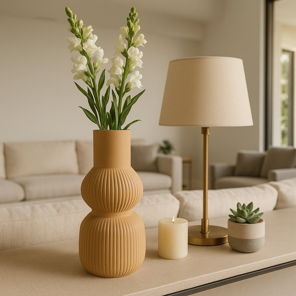 Caya Ceramic Table Vase, 14" H x 6" W x 6" D
