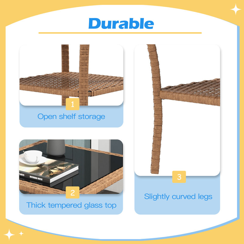 Table basse en osier pour l'extérieur