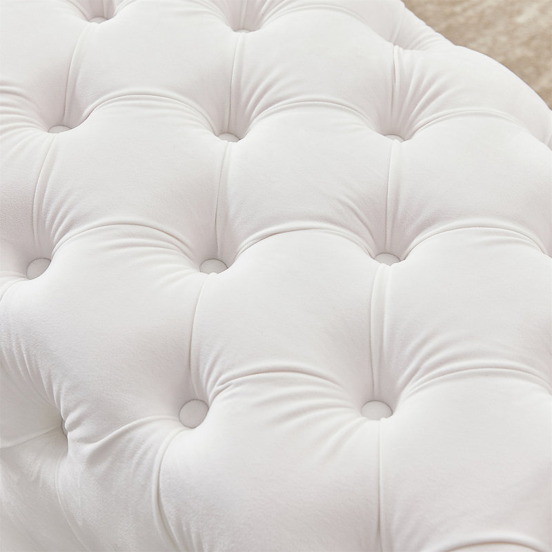 Button-Tufted Ottoman Bench