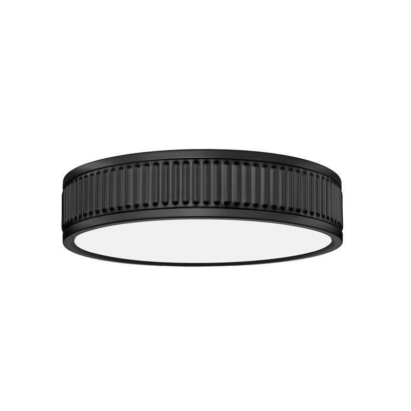 Plafonnier encastré 1 lumière 12,75 po Joanie, Noir mat