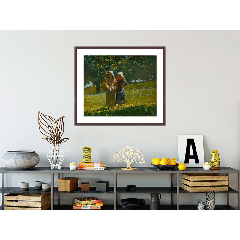 «Apple Cueillette» par Winslow Homer - impression giclée encadrée, H 33,5 po x l 38,61 po