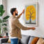 Golden Tree Minimalist 1 Piece Wrapped Canvas Wall Art-1901803895-1901803892
