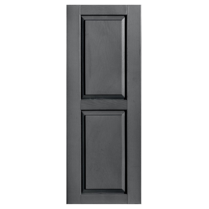Exterior Vinyl Raised Panel Shutter Single, Grey, 18", 55"