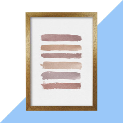 Dusty Rose Stripes - Single Picture Frame Print