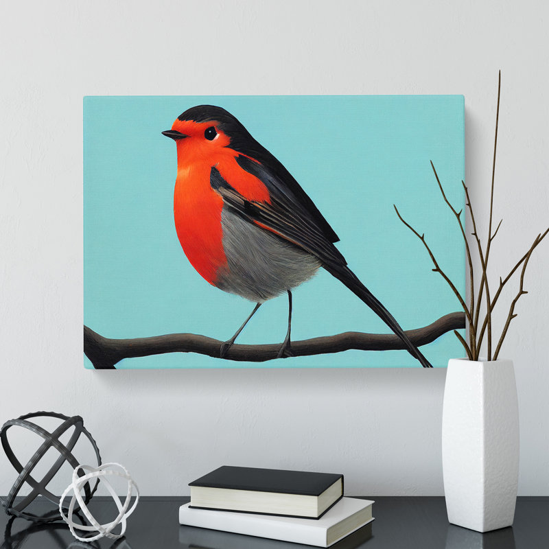 Enlightened Robin Bird - Wrapped Canvas, 35cm H x 50cm W x 3cm D