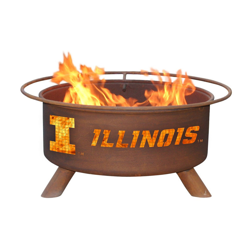 Collegiate Series Round Steel Fire Pit, University of Illinois