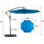 Parasol de patio de 10 pi avec système à manivelle facile et housse bleu foncé - adapté au bord de la piscine
