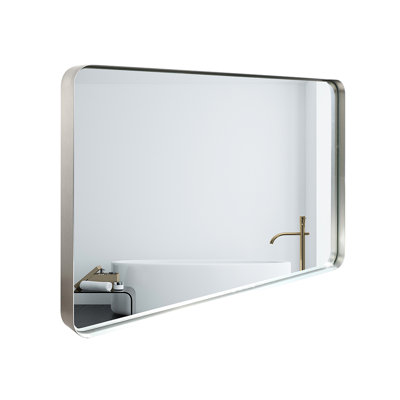 40X30inch Silver Bathroom Vanity Mirror - Automatic Drainage, Material, Clear Reflection, Easy Assembly Wall Mounted In Hd Float Glass, Rust-, Waterproof, Versatile Hanging Options