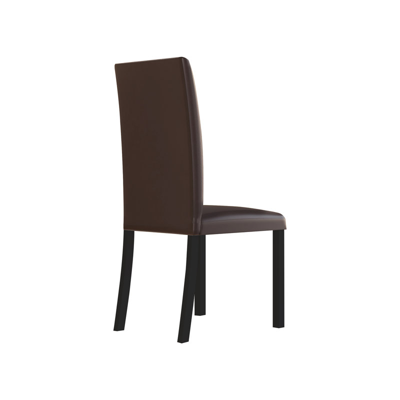 Chaise parsons en polyuréthane Neli, Brun, Noir, noir, noir, noir