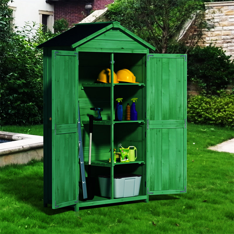 Remise de rangement d'extérieur en bois 35,6 po x 18,1 po x L 66,15 po