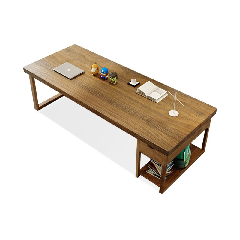 Picture color Rectangular Solid Wood with 1 drawers Executive Desk, 29.53" H x 86.61" W x 35.43" D