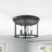 Savala 3-Light Classic Candle Glass Black Dimmable Flush Mount Light