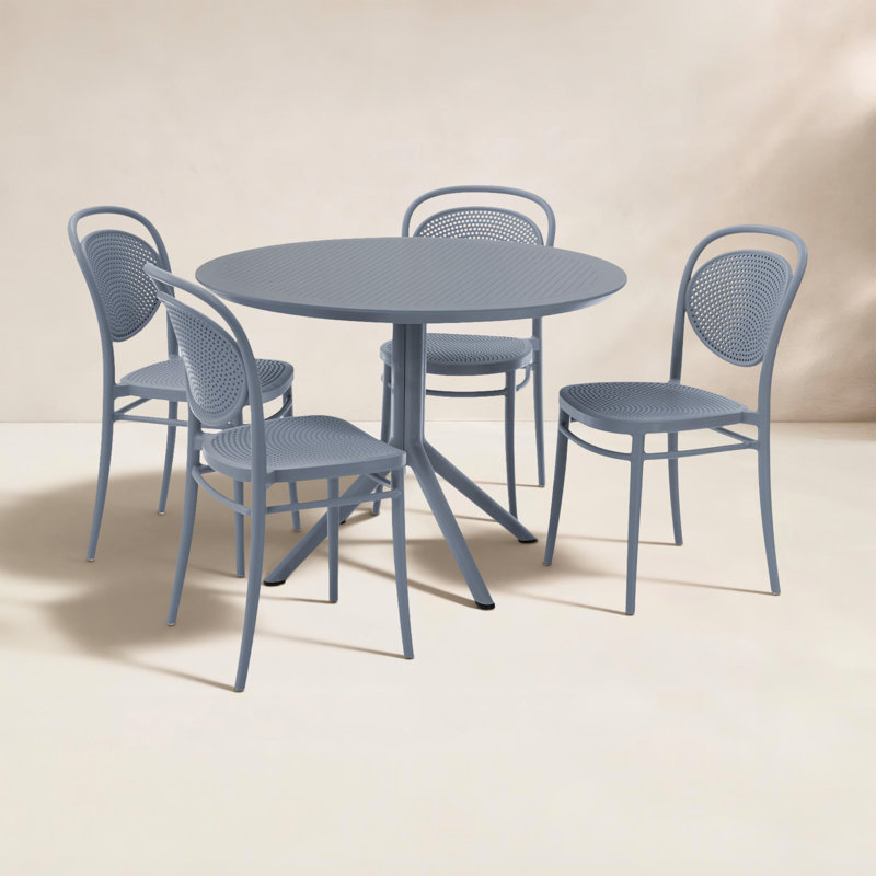 Farrah Marcel 5 Person Dining Set, Gray