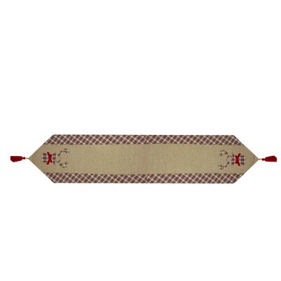 Red and Brown Burlap and Plaid Reindeer Christmas Table Runner -  Northlight Seasonal, NORTHLIGHT LT91563