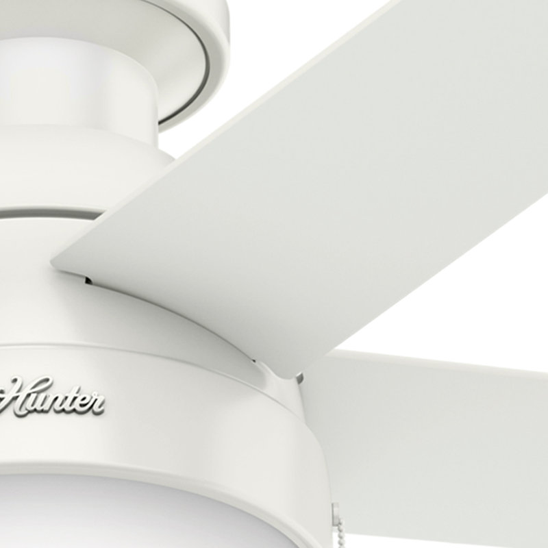 Anslee 46" Fresh White Low Profile LED Ceiling Fan with Reversible Blades