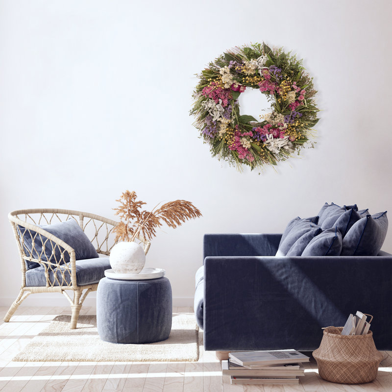 19" Handmade Dried Spring Sage Wreath