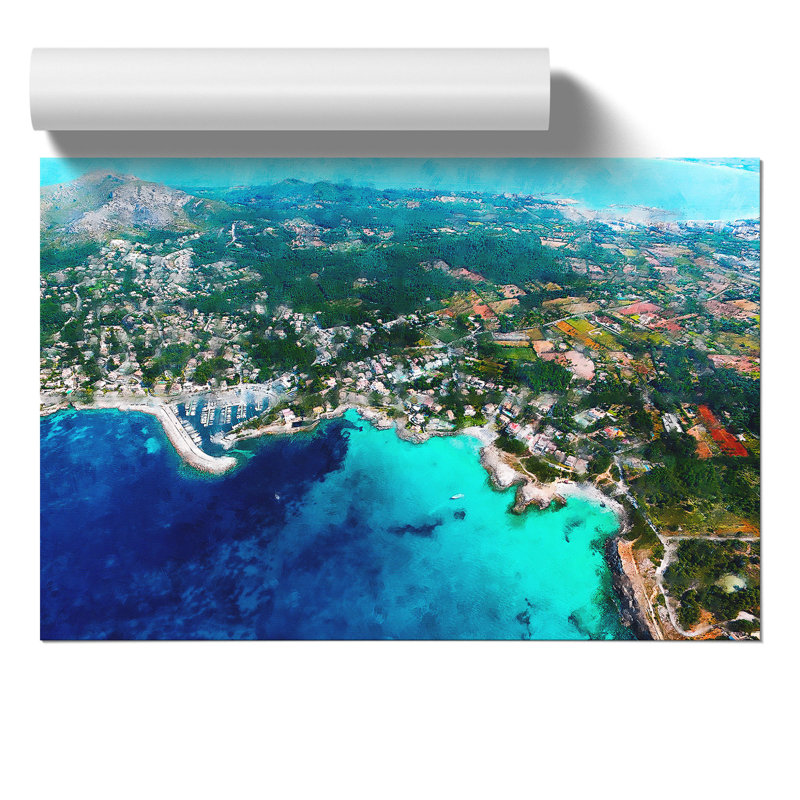 Over Mallorca In Spain - No Frame Print, 21cm H x 30cm W x 0.1cm D