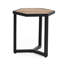 Table d'appoint d'extérieur avec lattes en bois d'acacia et structure en métal Nahanni, beige