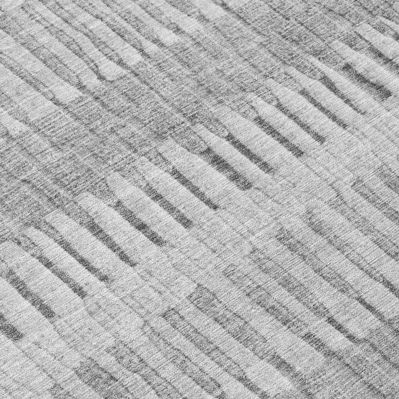Machine Washable Indoor/Outdoor Chantille ACN2807 Stripes Rug, Silver, 5' x 7'6"