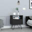 Nightstand 22"H, One Open Shelf, Single Door Cabient, Hairpin Legs, Black-520465791