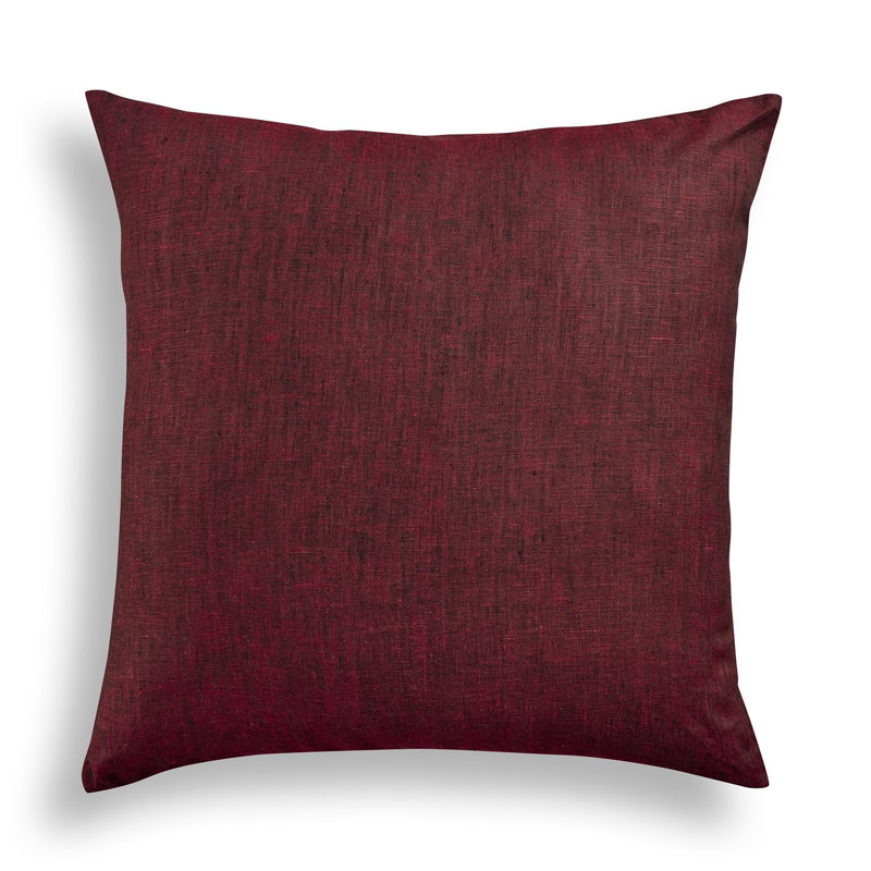 Montauk - 100% Pure Linen Pillow Cover, Red Garnet