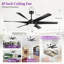 Ventilateur de plafond à moteur à courant continu 6 pales intérieur / extérieur 65 "avec lumière et télécommande Nausica-136923105