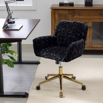 Chaise de bureau Furniture Furniture, chaise de bureau artificielle en poils de lapin
