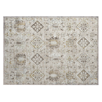 Machine Washable Indoor/Outdoor Xhevrie Linen Rug