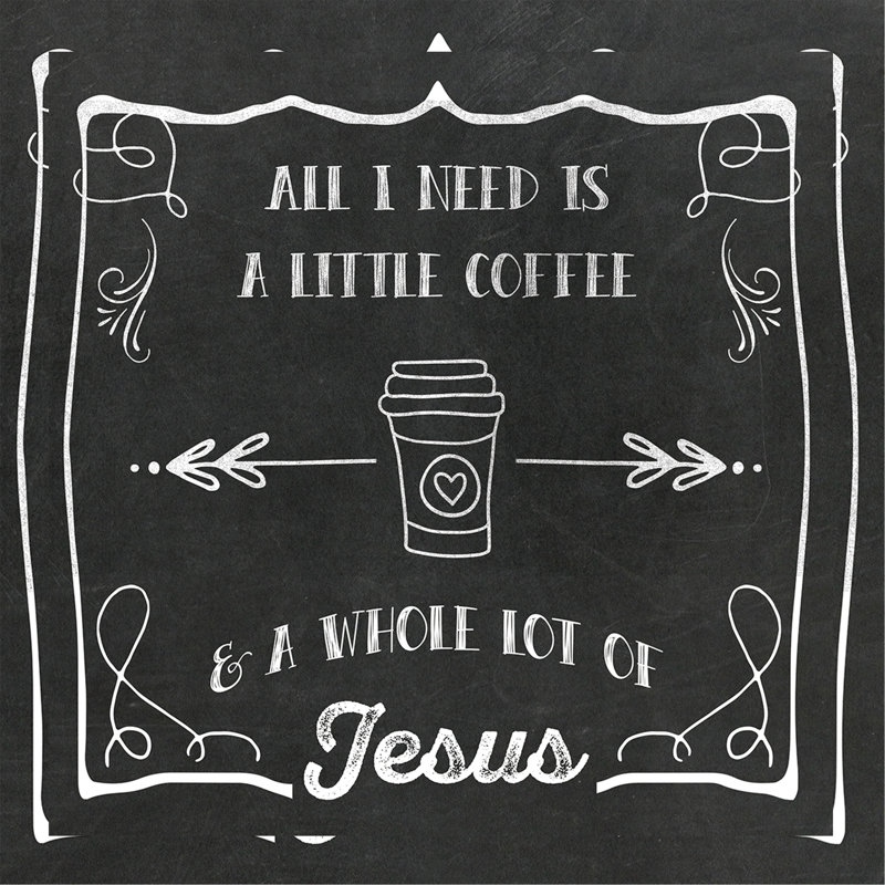 «Coffee and Jesus», reproduction d'impression sur toile, H 32 po x l 32 po x P 1,5 po
