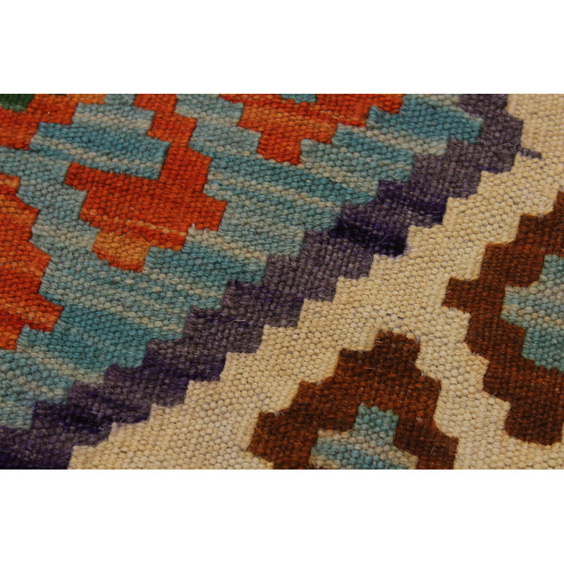 Tapis ivoire en laine noué à la main de style sud-ouest Madline 5 pi 9 po x 7 pi 6 po Madline