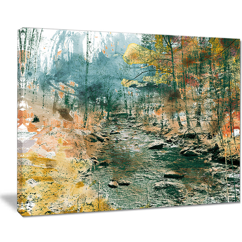 «Rocky River», impression sur toile tendue, H 30 po x l 40 po x P 1 po, Toile tendue
