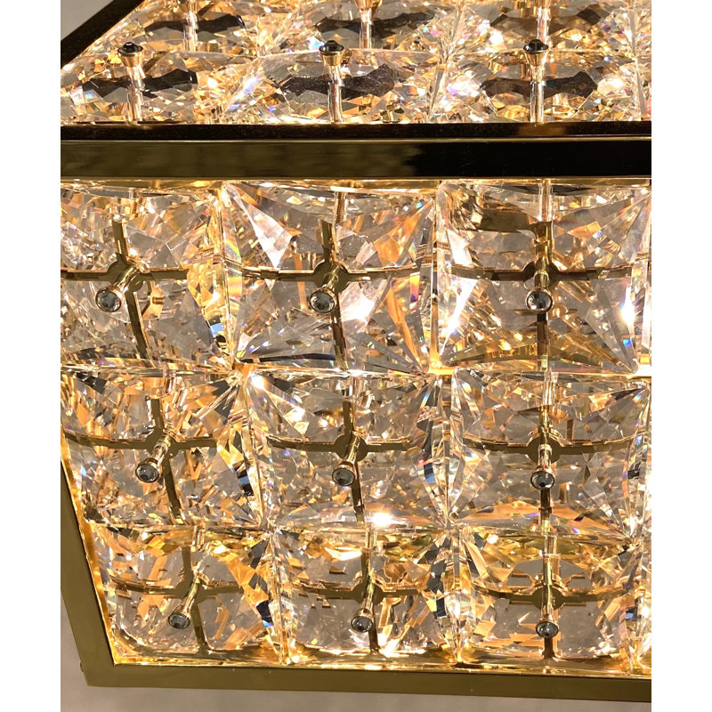Lustre en cristal 16 po Cubes, H 16,5 po x l 16,5 po x P 16,5 po