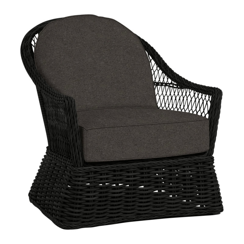 Soho Patio Chair with Cushions, Welt, Linen Navy, Black